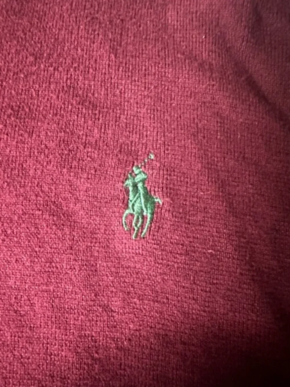 Polo Ralph Lauren Burgundy V-Neck Sweater Pima Cotton Logo Size XL